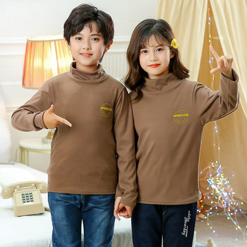 1-12 χρονών Αγόρια Κορίτσια Φθινοπωρινό μπλουζάκι Απαλό βελούδινο πουλόβερ με ζεστό κάτω μέρος Πουλόβερ ζιβάγκο μακρυμάνικο πουλόβερ Basic Παιδικό μπλουζάκι