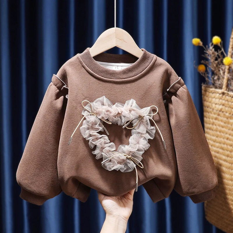 Mergaičių rūbai Pavasario Rudens Laisvalaikio viršūnės Mažiems Kūdikiams Mergaitėms ilgomis rankovėmis Gėlėti megztiniai Vaikiški megztiniai Viršutiniai didele apykakle