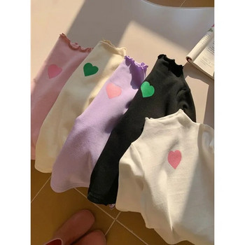 Παιδική ένδυση Παιδική μπλούζα ανοιξιάτικη και φθινοπωρινή Νέο μισό ζιβάγκο πουκάμισο με βάση απλό μονόχρωμο μακρυμάνικο τοπ με δαντέλα