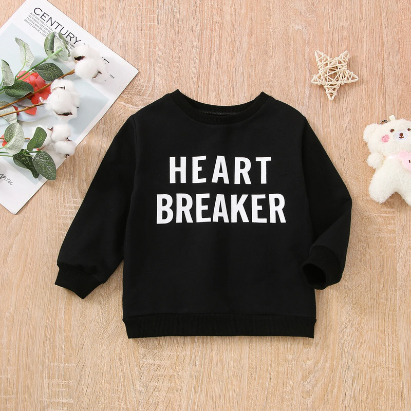 FOCUSNORM Valentinovo 0-5Y Djevojčice Dječaci Majice kratkih rukava 2 boje Pulover Dug rukav Dukserica s printom slova