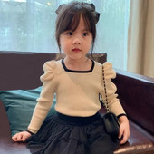 Jesen Zima Odjeća za malu djecu Majice dugih puf rukava Majice za djevojčice Majice Dječje majice Majice za djevojčice Bluza za djevojčice dugih rukava