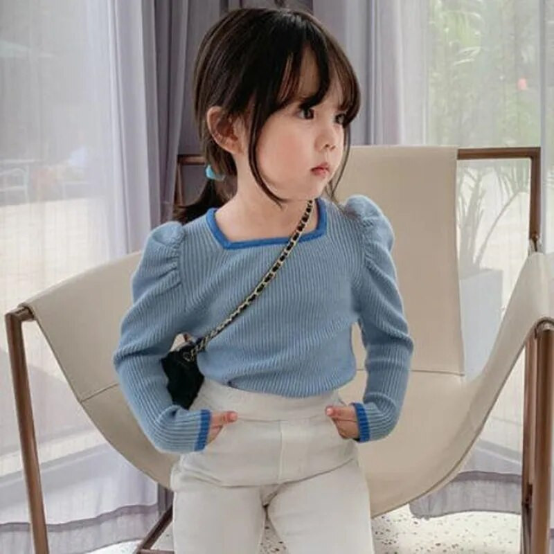 Jesen Zima Odjeća za malu djecu Majice dugih puf rukava Majice za djevojčice Majice Dječje majice Majice za djevojčice Bluza za djevojčice dugih rukava