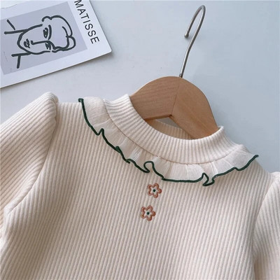 Toddler Baby Ziemas samta džemperi Krekli Bērniem Jauki Ziedu Topi Bērnu Rudens Garās Piedurknes Silts Pulovers Krekls der 1-10 Gadiem