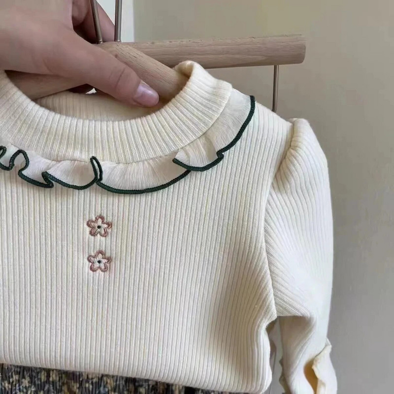 Toddler Baby Ziemas samta džemperi Krekli Bērniem Jauki Ziedu Topi Bērnu Rudens Garās Piedurknes Silts Pulovers Krekls der 1-10 Gadiem