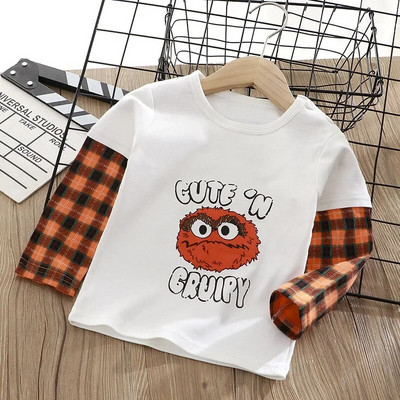 Kevadtüdruk Poiss 6m 12m 2a 3a 4a Beebi pikkade varrukatega T-särk Puuvillane Riided T-särgid Laste Top T-särgid Sügised väikelapse poisi riided