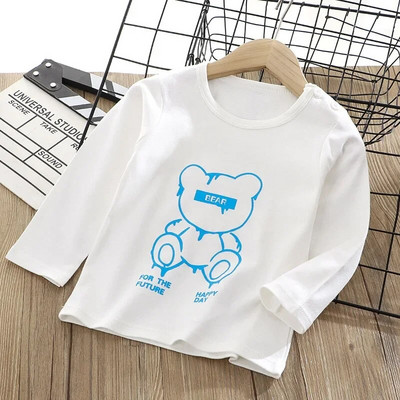 Kevadtüdruk Poiss 6m 12m 2a 3a 4a Beebi pikkade varrukatega T-särk Puuvillane Riided T-särgid Laste Top T-särgid Sügised väikelapse poisi riided