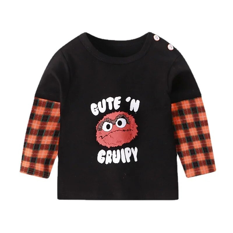 Kevadtüdruk Poiss 6m 12m 2a 3a 4a Beebi pikkade varrukatega T-särk Puuvillane Riided T-särgid Laste Top T-särgid Sügised väikelapse poisi riided