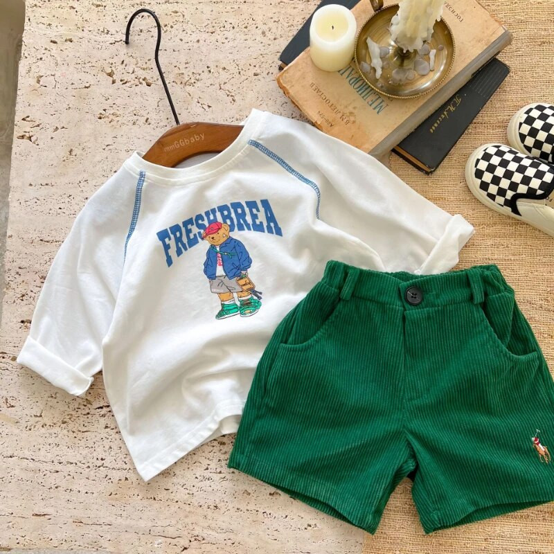 2023 Kids Uus puuvillane pikkade varrukatega trükitud T-särk poistele tüdrukutele armsad multikad Laste ühevärvilised pehmed vabaaja pikkade varrukatega topid