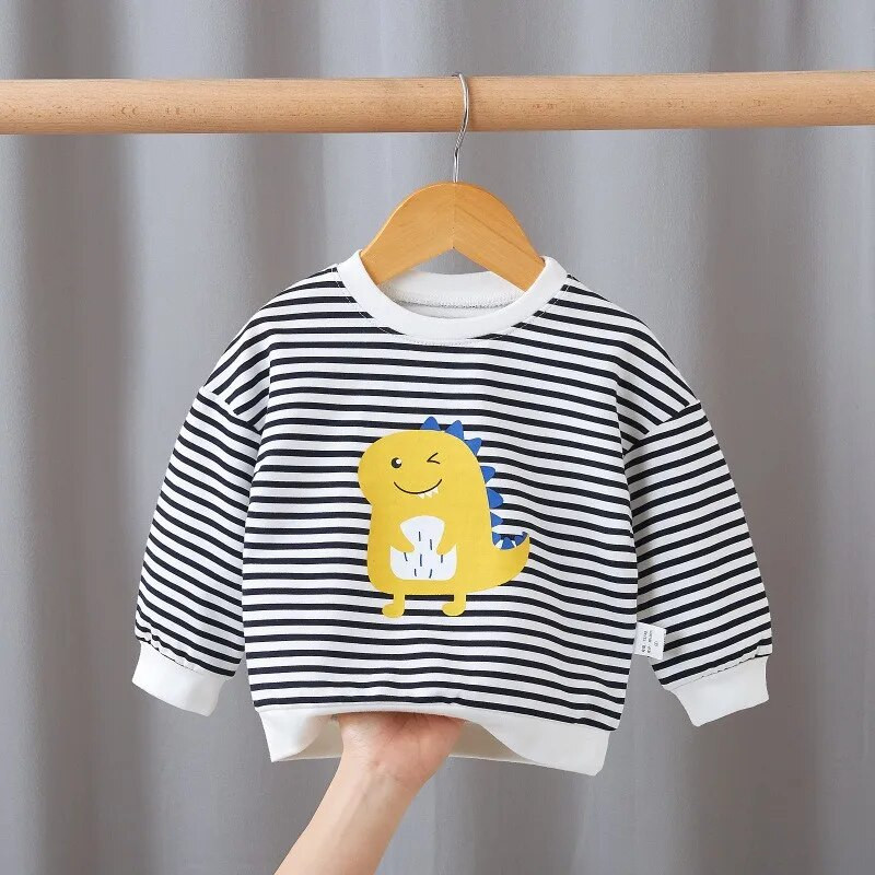 Laste kampsunid Beebipoistele Pusad Väikelapsele Tüdrukutele Kevad sügis Pikkade varrukatega Ümarkaelusega T-särk Laste Riided Alumine särk