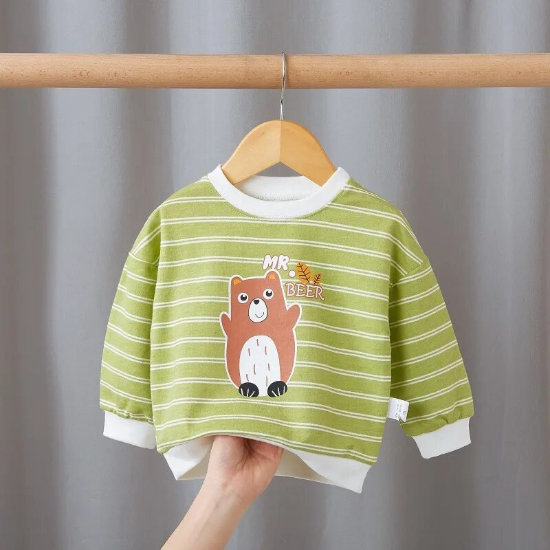 Laste kampsunid Beebipoistele Pusad Väikelapsele Tüdrukutele Kevad sügis Pikkade varrukatega Ümarkaelusega T-särk Laste Riided Alumine särk