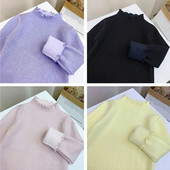 2024. Debela topla zimska odjeća Košulje za djevojčice Pamučne dječje majice dugih rukava Dječje bebe za malu djecu Djevojčice Puloveri s dolčevitom