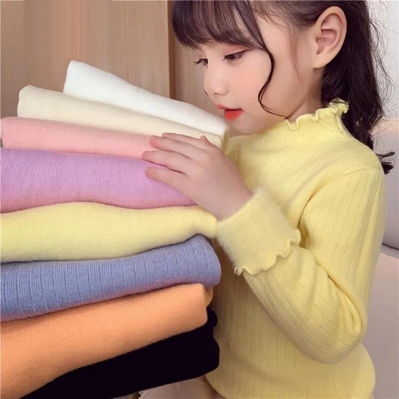 2024. Debela topla zimska odjeća Košulje za djevojčice Pamučne dječje majice dugih rukava Dječje bebe za malu djecu Djevojčice Puloveri s dolčevitom