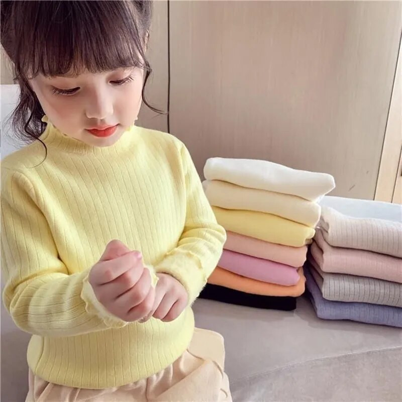 2024. Debela topla zimska odjeća Košulje za djevojčice Pamučne dječje majice dugih rukava Dječje bebe za malu djecu Djevojčice Puloveri s dolčevitom