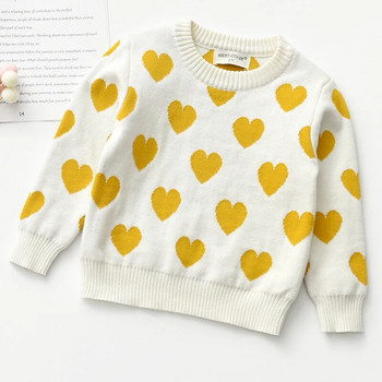 Πλεκτό πουλόβερ για κοριτσάκια 1-6 ετών Φθινόπωρο Χειμώνας Παιδικά Χαριτωμένα Καρδιά Πουλόβερ Βρεφικά Ρούχα Παιδικά Πουλόβερ