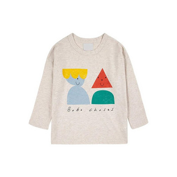 2023 Φθινόπωρο Bobo Παιδικά Ρούχα Βρεφικό Κοριτσάκι Αγόρι μπλουζάκι Childre Βαμβακερά μπλουζάκια για κορίτσια Χαριτωμένα μπλουζάκια Παιδικό μακρυμάνικο πουκάμισο με κάτω