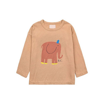 2023 Φθινόπωρο Bobo Παιδικά Ρούχα Βρεφικό Κοριτσάκι Αγόρι μπλουζάκι Childre Βαμβακερά μπλουζάκια για κορίτσια Χαριτωμένα μπλουζάκια Παιδικό μακρυμάνικο πουκάμισο με κάτω