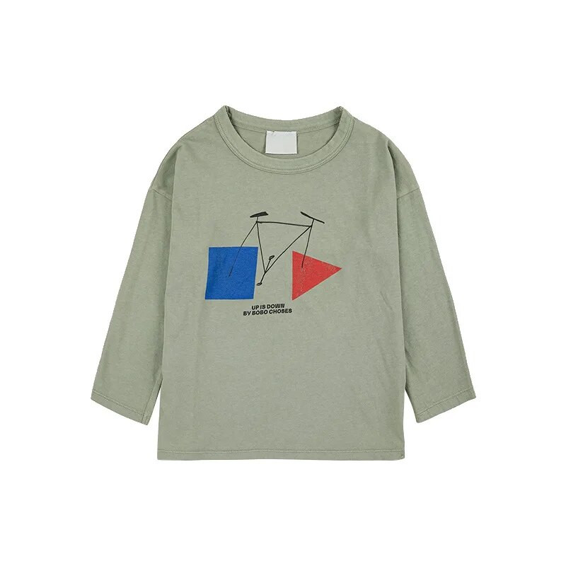 2023 Sügis Bobo Laste riided Beebi Tüdruku Poisi T-särk Laste Puuvillased Topid Tüdrukud Multifilmid Armsad T-särgid Laste pikkade varrukatega särk