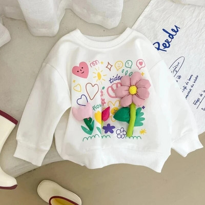 Proljetna i jesenska majica za djevojčice 2022. Novi dječji pulover Dječja odjeća od čistog pamuka za djevojčice, dječja odjeća s dugim rukavima