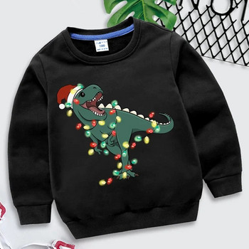 Νέα χριστουγεννιάτικα φούτερ για παιδικά ρούχα Dinosaur print Κορίτσια αγόρια Παιδικά μπλουζάκια μακρυμάνικα καρτούν Φούτερ 2022