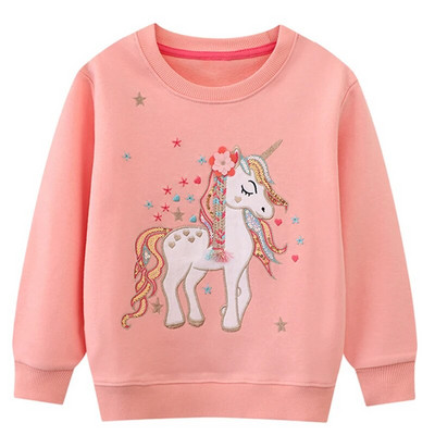 Bumeex Väikelaste Tüdrukute Pusa Ümarkaelusega Pullover Särk Tüdrukute Ükssarviku Riided Sügis- ja Talvine pikkade varrukatega Topid Laste Kampsun