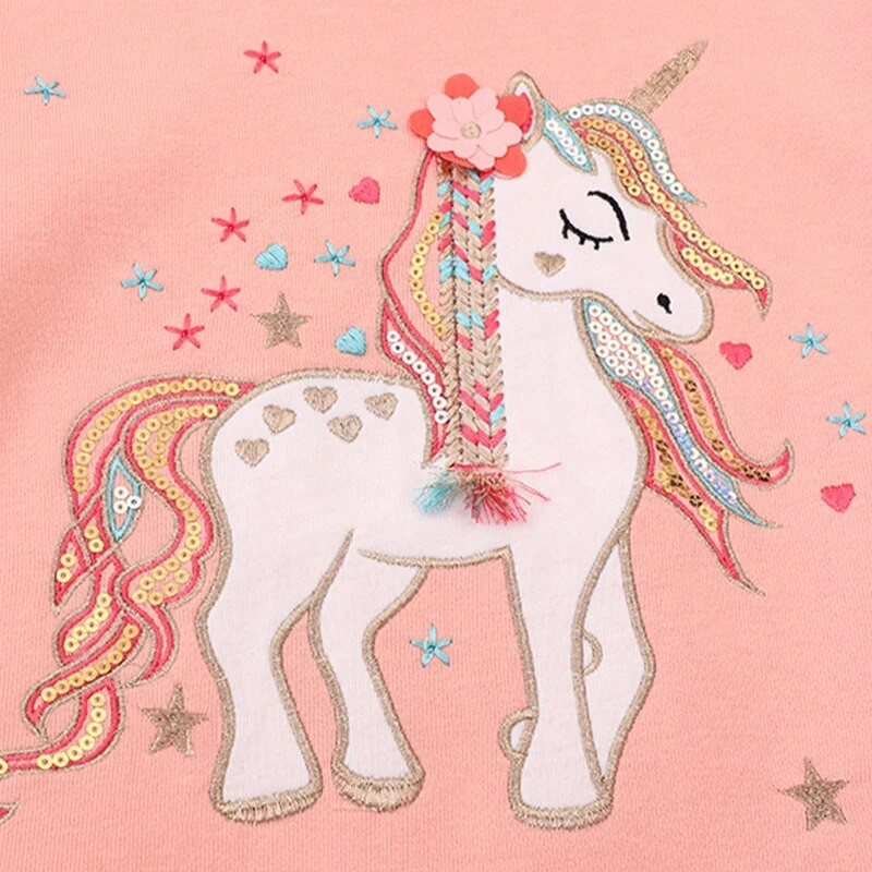 Bumeex Väikelaste Tüdrukute Pusa Ümarkaelusega Pullover Särk Tüdrukute Ükssarviku Riided Sügis- ja Talvine pikkade varrukatega Topid Laste Kampsun