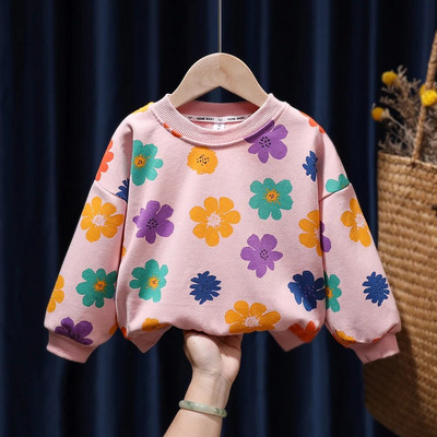 Tüdrukute komplektid Kampsunid Armsad punased, armas, südamega trükitud hekiga kapuutsid, vabaaja, kokkusobivad voldid, pikkade varrukatega väikelaste tüdrukute riided