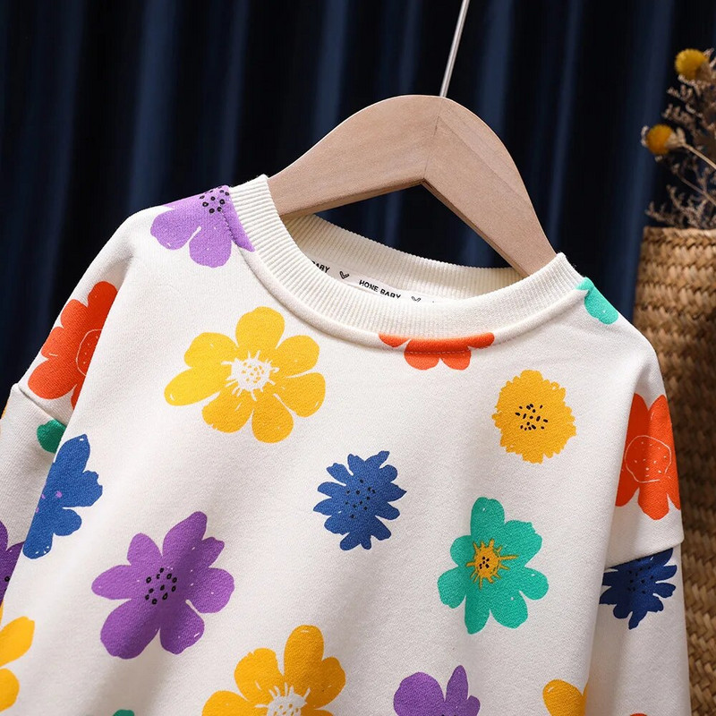 Tüdrukute komplektid Kampsunid Armsad punased, armas, südamega trükitud hekiga kapuutsid, vabaaja, kokkusobivad voldid, pikkade varrukatega väikelaste tüdrukute riided