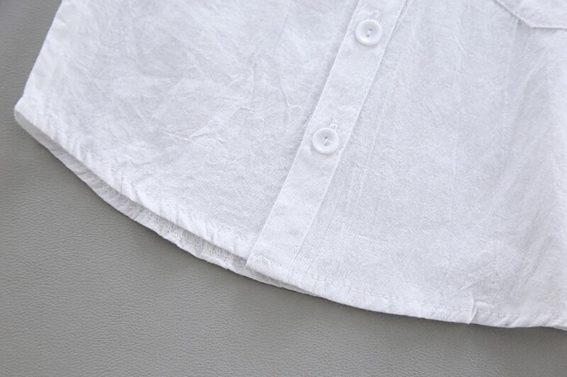 Jauni Bērni SOLID WHITE Zēnu/meiteņu krekli Bērnu topi Zēniem/meitenēm ar garām piedurknēm Zīdaiņu kāzu apģērbi Bērnu top krekli 0-4 gadiem