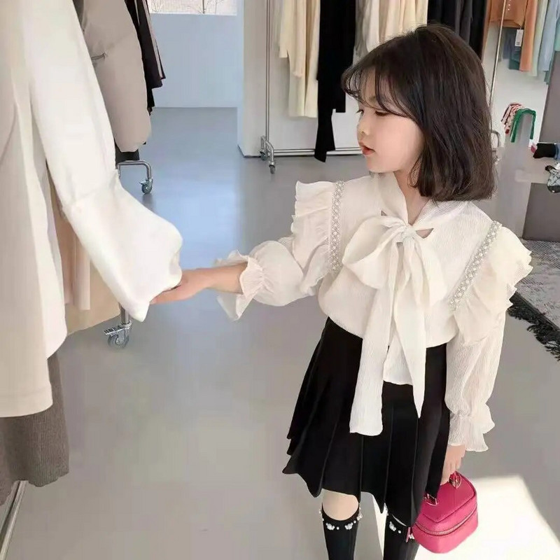 Uued kevadised sügisesed beebiülikonnad tüdrukute vest + pikkade varrukatega lastetopid, sügispits volangid Armsad lastesärgid riided 2 kuni 14T