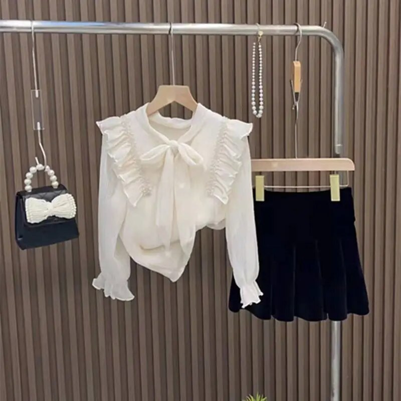 Uued kevadised sügisesed beebiülikonnad tüdrukute vest + pikkade varrukatega lastetopid, sügispits volangid Armsad lastesärgid riided 2 kuni 14T