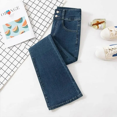 Aukštu juosmeniu ploni džinsai moterims Korėjos laisvalaikio siauros džinsinės kelnės Gatvės drabužiai Pantalones Vintage Vaqueros tamprios kelnės