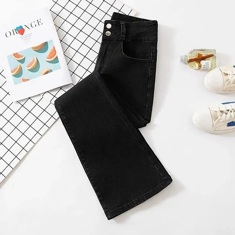 Aukštu juosmeniu ploni džinsai moterims Korėjos laisvalaikio siauros džinsinės kelnės Gatvės drabužiai Pantalones Vintage Vaqueros tamprios kelnės