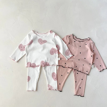 MILANCEL 2023 Spring Baby Set Dot Print Infant Girls Sleeper Babe indoor κοστούμι