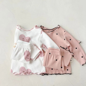 MILANCEL 2023 Пролетен бебешки комплект с щампа на точки Бебешко облекло за момичета Бебешки вътрешен костюм