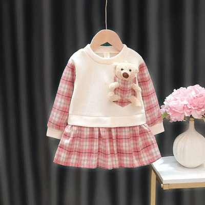 roupas bebe menina meiteņu drēbju kleita jaundzimušajam 1. dzimšanas diena biezas siltas puķainas kleitas meiteņu zīdaiņu apģērba kleita