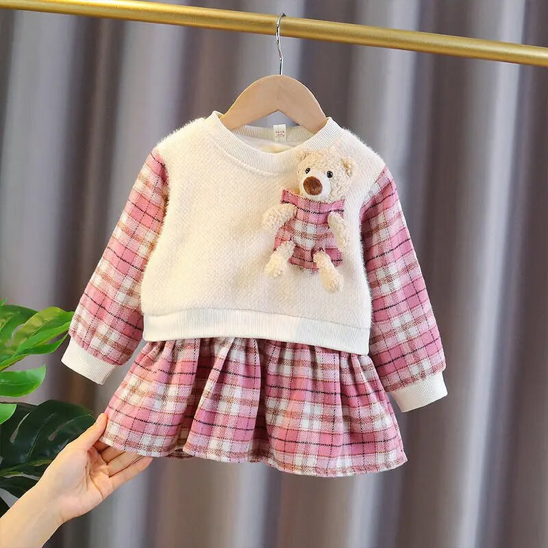 roupas bebe menina meiteņu drēbju kleita jaundzimušajam 1. dzimšanas diena biezas siltas puķainas kleitas meiteņu zīdaiņu apģērba kleita