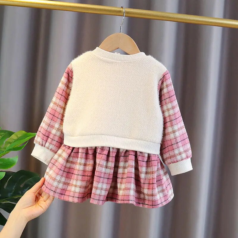 roupas bebe menina meiteņu drēbju kleita jaundzimušajam 1. dzimšanas diena biezas siltas puķainas kleitas meiteņu zīdaiņu apģērba kleita