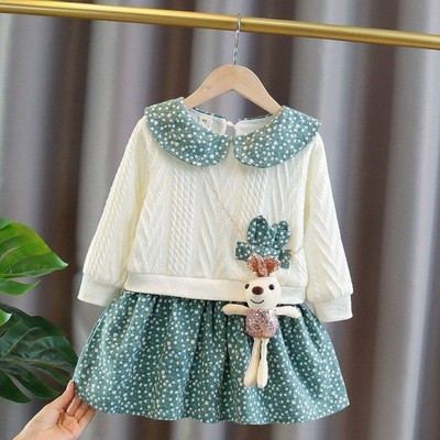 Zimska dječja odjeća za djevojčice, haljina za novorođenče, 1. rođendan od janjeće vune, debeli baršun, tople cvjetne haljine, odjeća za djevojčice, haljina za bebe