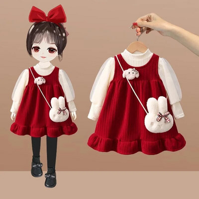 Zimska dječja odjeća za djevojčice, haljina za novorođenče, 1. rođendan od janjeće vune, debeli baršun, tople cvjetne haljine, odjeća za djevojčice, haljina za bebe