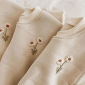 Βρεφικά κοριτσίστικα Σετ ρούχων Fleece Κέντημα Φούτερ πουλόβερ Daisy+Σετ παντελόνι Jogger για κορίτσια Αγόρια Αθλητική φόρμα για μικρά κορίτσια