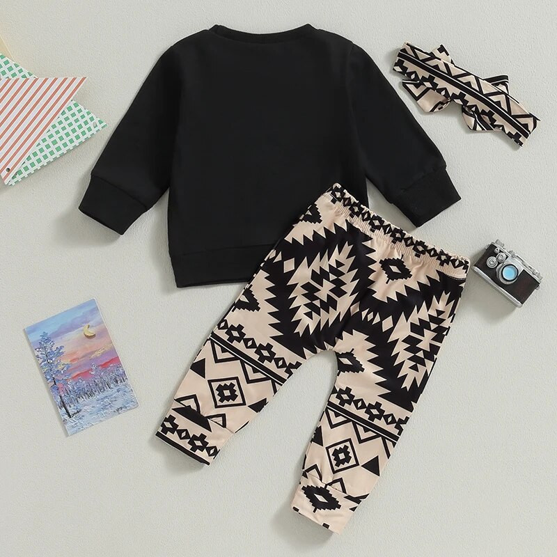 ma&baby 0-3Y Vastsündinu Väikelaps Beebi Tüdrukute Rõivaste Komplektid Kirjaprint Pikad varrukad Topid Püksid Peapael Riietus Sügiskevad riided d05