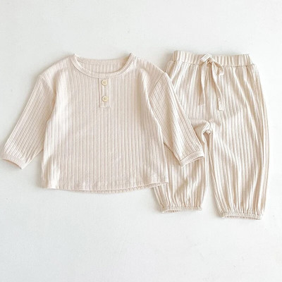 Korea beebipoiste tüdrukute rõivakomplekt, puuvillane vastsündinud imikute komplekt, pikkade varrukatega laste vikerkaaremustriga kampsun + püksid, riided