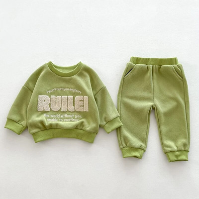 Korea beebipoiste tüdrukute rõivakomplekt, puuvillane vastsündinud imikute komplekt, pikkade varrukatega laste vikerkaaremustriga kampsun + püksid, riided