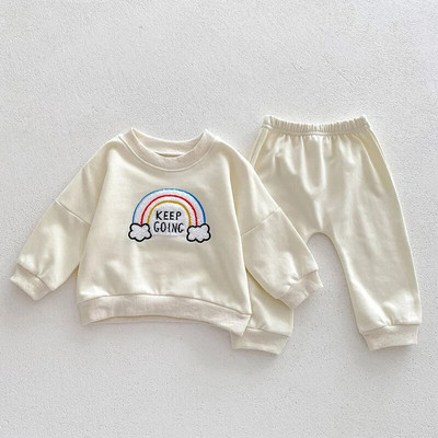 Proljetni komplet odjeće za dječake i djevojčice Pamučna odjeća za novorođenčad Dugi rukavi Dječja majica s leopard printom + odjeća za hlače