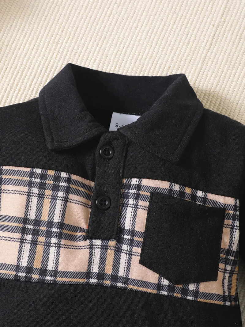 Zimske modne majice s kapuljačom za novorođenčad, bebe, dječake, revere, duge rukave, pamučne rešetke