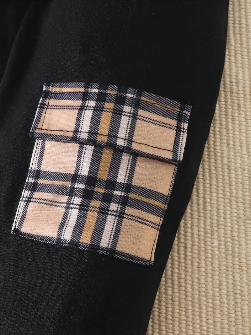 Zimske modne majice s kapuljačom za novorođenčad, bebe, dječake, revere, duge rukave, pamučne rešetke