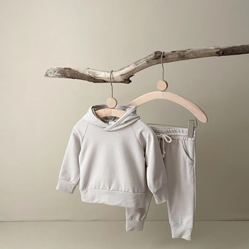 2023 Есенни бебешки дрехи Детски комплекти от 100% памук Бебешки момчета Момичета Пролетен анцуг Суичър + панталони 2 бр. Комплекти за детски екипи