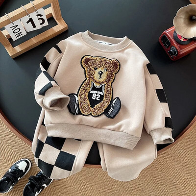 IENENS Kids Baby Boys Jesenski kompleti odjeće iz crtića 2 komada Top + hlače Odjeća za malu djecu Dječja pamučna odjeća 1-4 godine