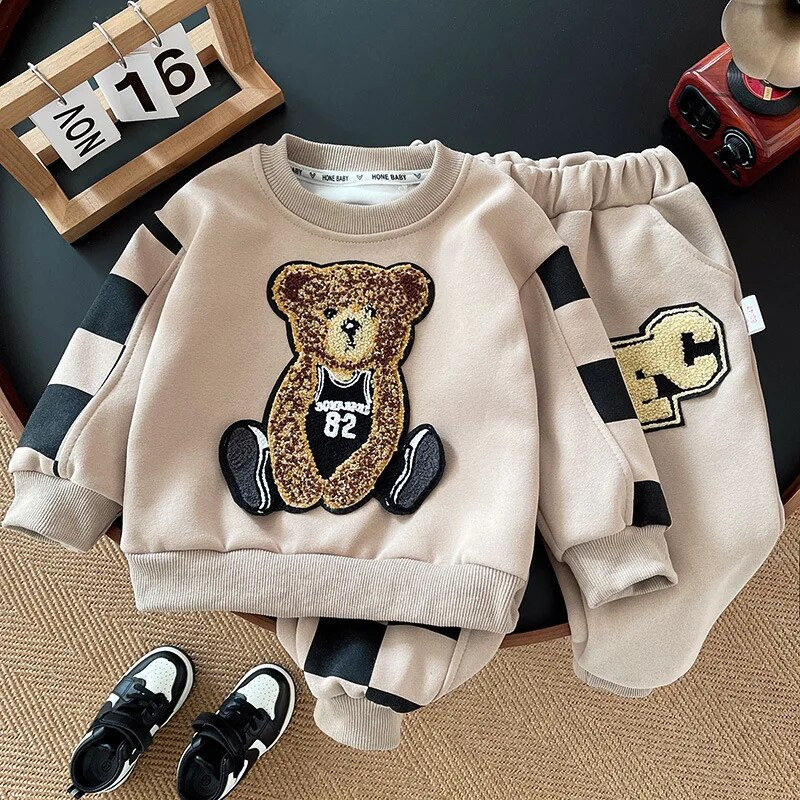 IENENS Kids Baby Boys Jesenski kompleti odjeće iz crtića 2 komada Top + hlače Odjeća za malu djecu Dječja pamučna odjeća 1-4 godine