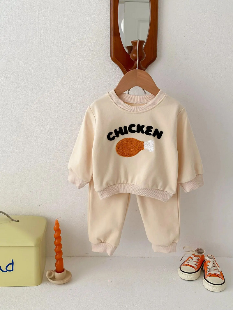 Proljeće 2024. Nova dječja ležerna majica s kratkim rukavima Moda za dojenčad i malu djecu Pamučne majice s vezom od slova + hlače Odijelo od 2 komada Dječja odjeća